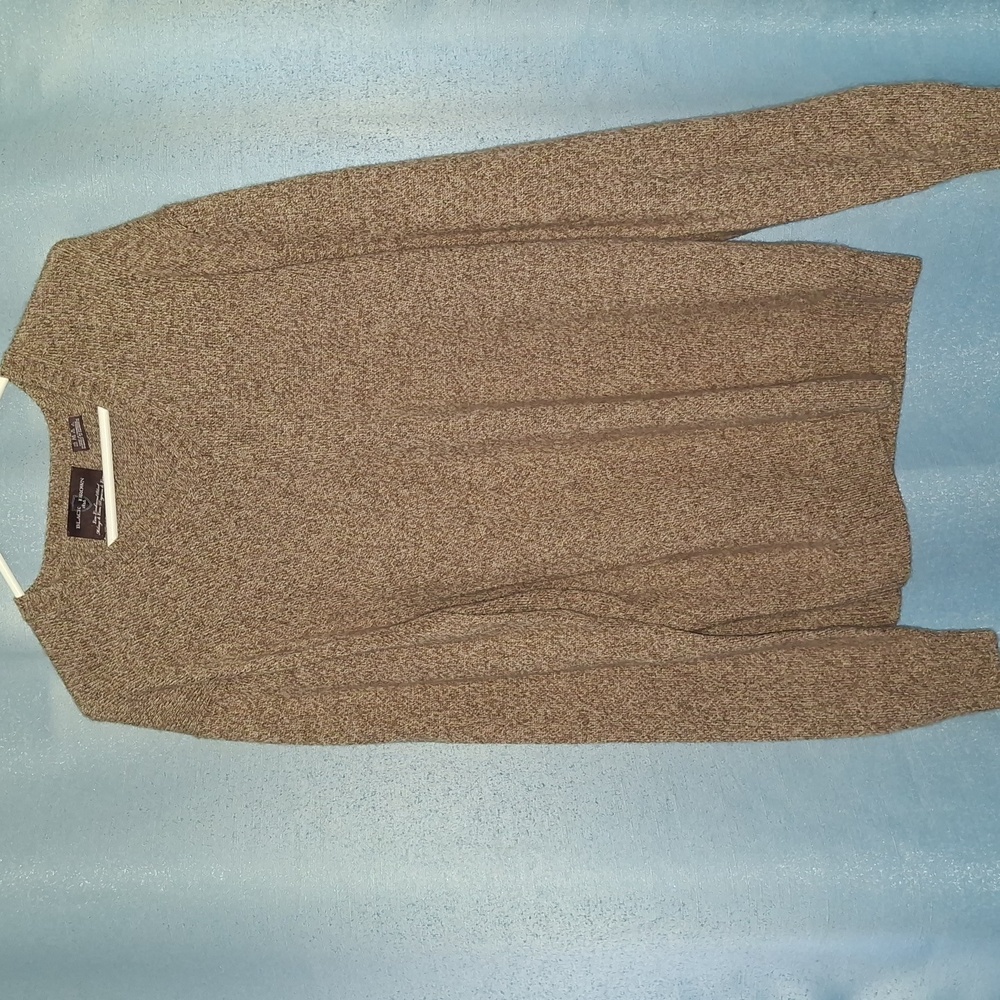 Black Brown 1826 Men's‎ 50% Lambswool Brown V-neck Sweater